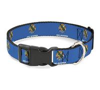 Buckle-Down Dog Collar Plastic Clip Oklahoma State Flag Sky Blue White 9 to 15 Inches 1.0 Inch Wide