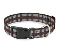 Buckle-Down Dog Collar Plastic Clip Star Wars Chewbacca Bandolier Bounding Browns Gray 13 to 18 Inches 1.5 Inch Wide, Multi Color (DC-BKSR-WSW109-1.5-S)