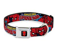 Buckle-Down Dog Collar Seatbelt Buckle Amazing Spider Man 9 to 15 Inches 1.0 Inch Wide, Multi Color (DC-WSPD001-S)