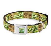 Buckle-Down Dog Collar Seatbelt Buckle Baby Groot Pose Face I Am Groot Browns Greens Yellows 9 to 15 Inches 1.0 Inch Wide, Multi Color (DC-SB-MCJP-WMC185-1.0-S)