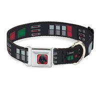 Buckle-Down Dog Collar Seatbelt Buckle Star Wars Darth Vader Utility Belt Bounding3 Black Grays Reds 11 to 17 Inches 1.0 Inch Wide, Multi Color (DC-SB-SWBBV-WSW141-1.0-M)