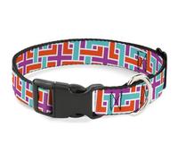 Buckle-Down Dog Collar with Plastic Clip, Quick Release, Easy Adjustable, Weave Close Up, 15 to 24 Inches 1.0 Inch Wide