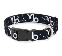 Buckle-Down Dog Collar with Plastic Clip, Quick Release, Easy Adjustable, Zodiac Capricorn, 9.5 to 14.5 Inches 0.5 Inch Wide