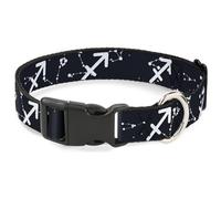 Buckle-Down Dog Collar with Plastic Clip, Quick Release, Easy Adjustable, Zodiac Sagittarius, 11 to 16.5 Inches 1.0 Inch Wide