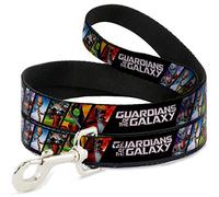 Buckle-Down Dog Leash Guardians of The Galaxy 5 Character Pose Blocks 4 Feet Long 1.0 Inch Wide, Multicolor, DL-WMC127