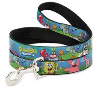 Buckle-Down Dog Leash Spongebob and Friends Logo 6 Feet Long 0.5 Inch Wide, Multi Color (DL-WSQ002-0.5-6FT)