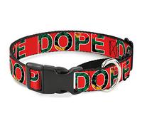 Buckle-Down DOPE Red/Black/Tropical Flowers Martingale Dog Collar, 1" Wide-Fits 11-17" Neck-Medium
