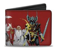 Buckle-Down Dungeons & Dragons Wallet, Bifold, Dungeons and Dragons Action Figure Group and Ampersand Red, Vegan Leather