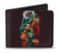 Buckle-Down Dungeons & Dragons Wallet, Bifold, Dungeons and Dragons Characters Collage Brown Multi Color, Vegan Leather