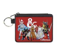 Buckle-Down Dungeons & Dragons Wallet, Zip Clutch, Dungeons and Dragons Five Action Figure Group Pose Red, Canvas, Multicolor, XS, Casual