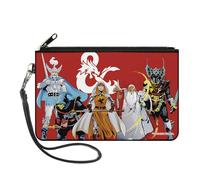 Buckle-Down Dungeons & Dragons Wallet, Zip Clutch, Dungeons and Dragons Five Action Figure Group Pose Red, Canvas, Multicolor, L, Casual