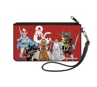 Buckle-Down Dungeons & Dragons Wallet, Zip Clutch, Dungeons and Dragons Five Action Figure Group Pose Red, Canvas, Multicolor, S, Casual