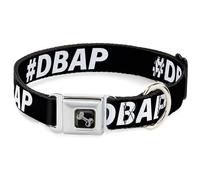 Buckle-Down Easy Adjustable Metal Seatbelt Buckle Quick Release Dog Collar, DBAP Black White, 20 to 31 Inches 1.5 Inch Wide-Large