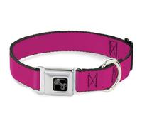 Buckle-Down Easy Adjustable Metal Seatbelt Buckle Quick Release Dog Collar, Hot Pink PMS 219, 9.5 to 13 Inches 1.0 Inch Wide-Small