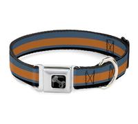 Buckle-Down Easy Adjustable Metal Seatbelt Buckle Quick Release Dog Collar, Stripes, 16 to 23 Inches 1.5 Inch Wide-Medium
