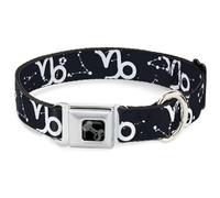 Buckle-Down Easy Adjustable Metal Seatbelt Buckle Quick Release Dog Collar, Zodiac Capricorn, 20 to 31 Inches 1.5 Inch Wide-Large