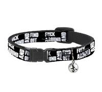 Buckle-Down FAFO, Breakaway Cat Collar with Bell, Plastic Clip, Easy Adjustable, 8.5 to 12 Inches 0.5 Inch Wide