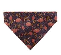Buckle-Down Fall Harvest Pumpkins and Flowers Collage Purple Orange Green Black Slip On CollarÊBandana Only
