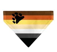 Buckle-Down Flag Bear Pride2 Black Brown Orange Yellow Tan White Gray Black Slip On CollarÊBandana Only