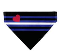 Buckle-Down Flag Leather Black Blue Red White Black Slip On CollarÊBandana Only