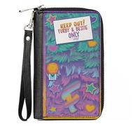 Buckle-Down Furby Wallet, Zip Around, Furby Keep Out Furby & Bestie Only Fur Icons Multi Color, Vegan Leather