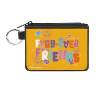 Buckle-Down Furby Wallet, Zip Clutch, Furby Furb Ever Friends Group Pose Orange Multi Color, Canvas, Pink, XS, Casual