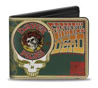 Buckle-Down Grateful Dead Bifold Wallet | Grateful Dead Daves Picks Bonus 2012 Landover Cover Art Billfold Credit Card and ID Slots Vegan Leather