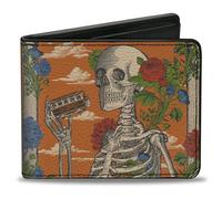 Buckle-Down Grateful Dead Bifold Wallet with Standard Billfold and Card Slots, Daves Picks V18 Orpheum San Francisco Cover Art, Vegan Leather, Orange, 4.0" x 3.5", Casual