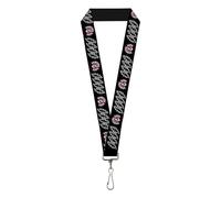 Buckle-Down Grateful Dead Lanyard, Grateful Dead Steal Your Face and Bolts Black White, Elastic