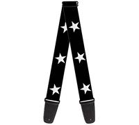 Buckle-Down GS-W21909 Guitar Strap Star Black White, 2" Wide - 29-54" Length