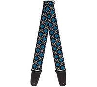 Buckle-Down GS-W30101 "Argyle Black/Gray/Turquoise" Guitar Strap