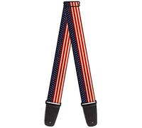Buckle-Down GS-W30135 Guitar Strap American Flag Stripe, Multicolor, 2" Wide - 29-54" Length