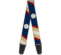 Buckle-Down GS-W30295 "Ball/Stripes Tan/Blue/Burgundy" Guitar Strap