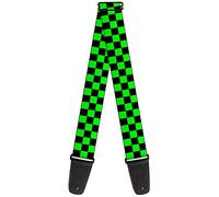 Buckle-Down GS-W30305 "Checker Black/Neon Green" Guitar Strap