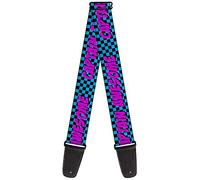 Buckle-Down GS-W30368 "CAPTAIN AWESOME Turquoise Checker/Fuchsia" Guitar Strap