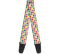 Buckle-Down GS-W30406 "Diamonds White/Multi Neon" Guitar Strap