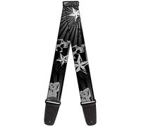 Buckle-Down GS-W30476 White Skulls & Stars/Black & Grey Guitar Strap