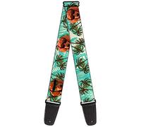 Buckle-Down GS-W30497 Guitar Strap - Dachshund in Shades w/Palm Trees - 2" Wide - 29-54" Length