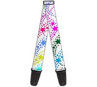 Buckle-Down GS-W30602 Red Orange Grey Blue Shooting Stars Guitar Strap