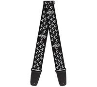 Buckle-Down GS-W30673 "Fleur de Lis/Studs Black/Grays" Guitar Strap