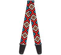 Buckle-Down GS-W30755 "Geometric1 Black/Red/Tan/Brown/Baby Blue" Guitar Strap