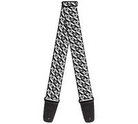 Buckle-Down GS-W30804 "Houndstooth Star Black/White" Guitar Strap