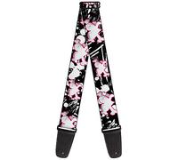 Buckle-Down GS-W30851 "Heart & Cross Bones w/Splatter Black/White" Guitar Strap