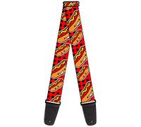 Buckle-Down GS-W30854 "Hot Dogs/Buffalo Plaid Black/Red" Guitar Strap