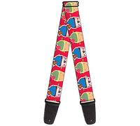 Buckle-Down GS-W30857 "Happy Cupcakes/Dots Pink/Green" Guitar Strap