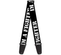 Buckle-Down GS-W30933 "I'M A FIGHTER Black/White" Guitar Strap