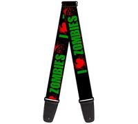 Buckle-Down GS-W30950 "I "Heart" ZOMBIES Bold Splatter Black/Green/Red" Guitar Strap