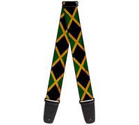 Buckle-Down GS-W31009 "Jamaica Flags Vintage Black" Guitar Strap