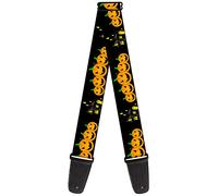 Buckle-Down GS-W31011 "Jack o' Lanterns/Haunted House Black/Yellow" Guitar Strap