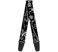 Buckle-Down GS-W31219 "Live Hard Die Young Black/White" Guitar Strap